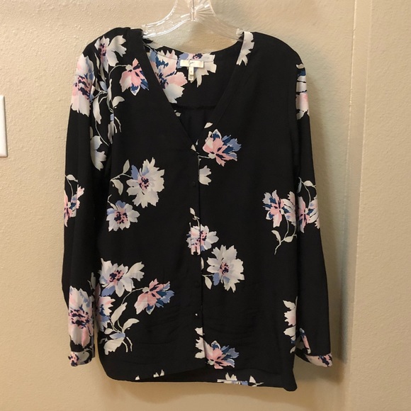 Joie Tops - Joie Long Sleeve Floral Silk Blouse